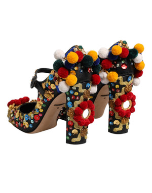 Dolce & Gabbana Schwarze Gold-Verzierte MARY JANES Pumps