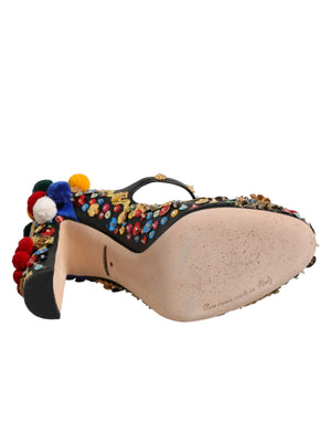Dolce & Gabbana Schwarze Gold-Verzierte MARY JANES Pumps