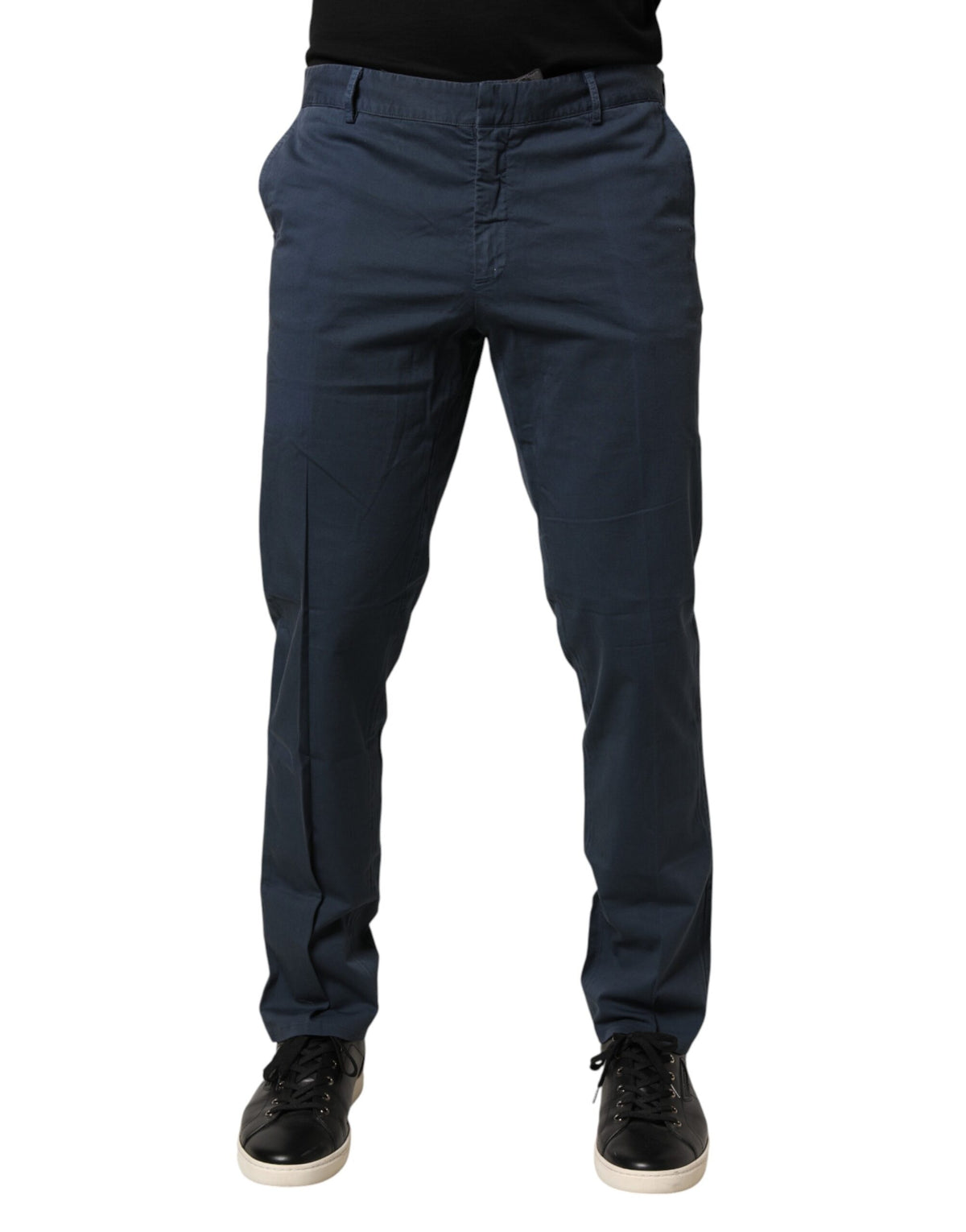 Master Coat Blaue Skinny-Fit Herren-Chino mit mittlerer Bundhöhe