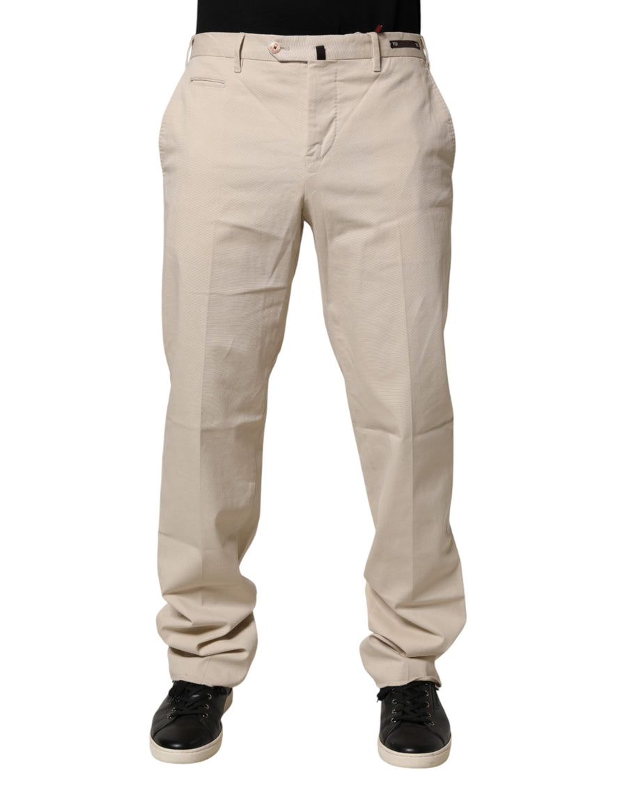 PT01 Beige Chino Herrenhose mit geradem Schnitt und mittlerer Bundhöhe