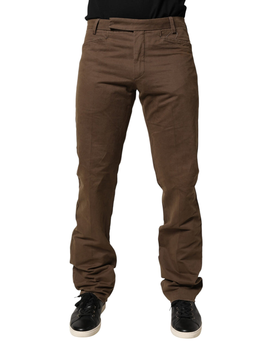 Exte Braune Herren-Chino mit geradem Schnitt und mittlerer Bundhöhe