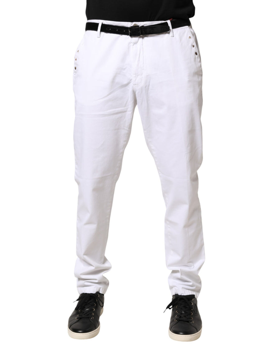 AGLINI Weiße Skinny-Fit Herrenjeans mit mittlerer Leibhöhe