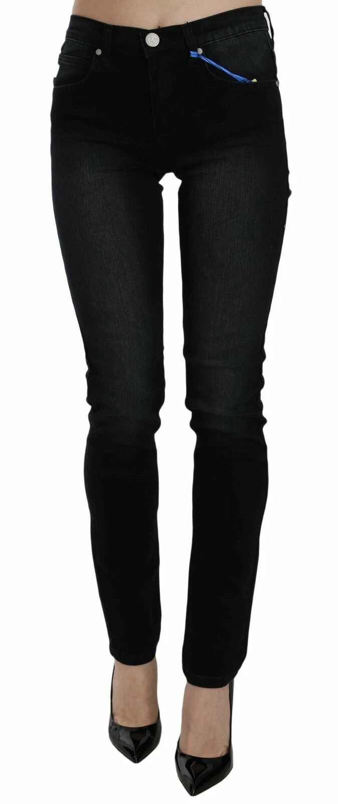 Versace Jeans Couture Dunkle Schwarze Dora Slim-Fit-Jeans