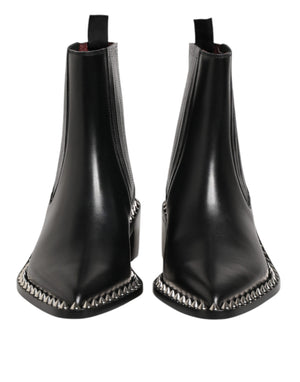 Dolce & Gabbana Schwarze, mit Nieten besetzte Chelsea-Stiefeletten