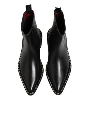 Dolce & Gabbana Schwarze, mit Nieten besetzte Chelsea-Stiefeletten