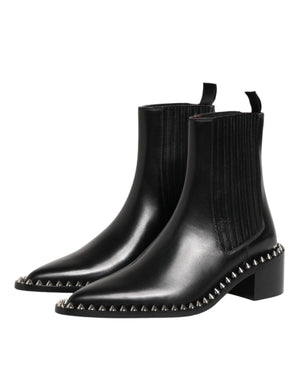 Dolce & Gabbana Schwarze, mit Nieten besetzte Chelsea-Stiefeletten