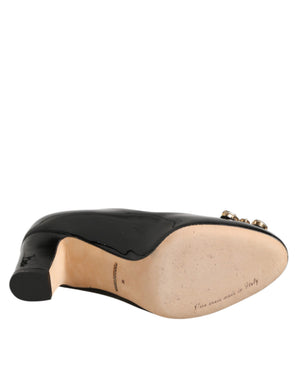 Dolce & Gabbana Schwarze Leder-Pumps mit Kristallen
