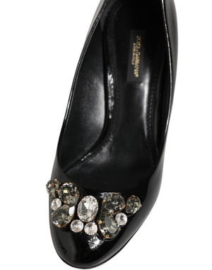 Dolce & Gabbana Schwarze Leder-Pumps mit Kristallen