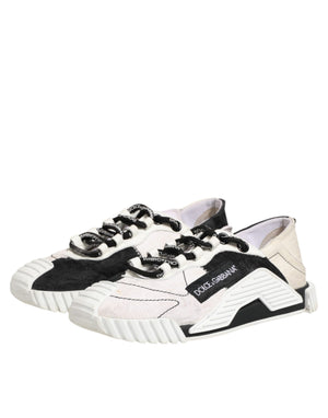 Dolce & Gabbana Weiße und Schwarze Leder-Sneaker NS1