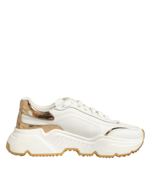 Dolce & Gabbana Weiße Daymaster Low-Top Sneaker aus Weißgold