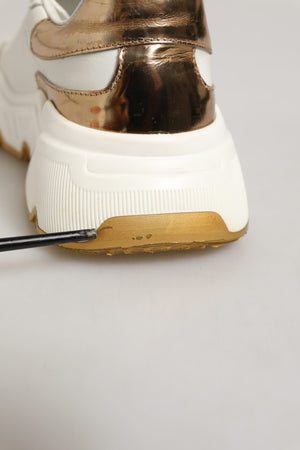 Dolce & Gabbana Weiße Daymaster Low-Top Sneaker aus Weißgold