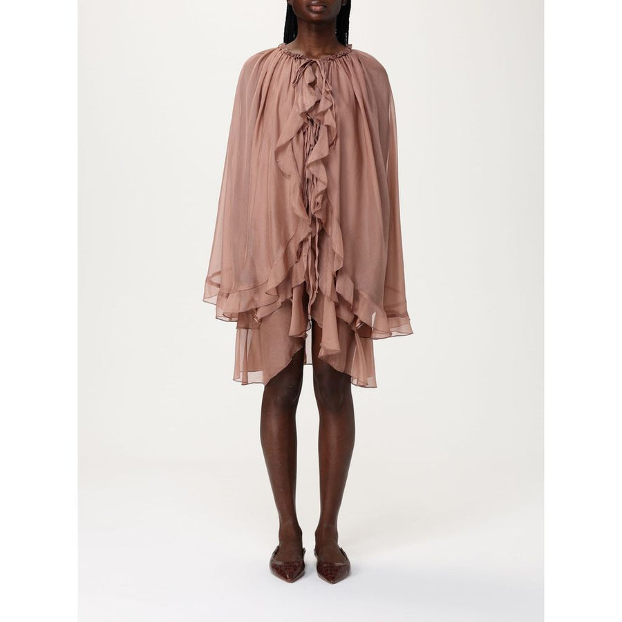 Tpn Beiges Seiden-Cocktailkleid