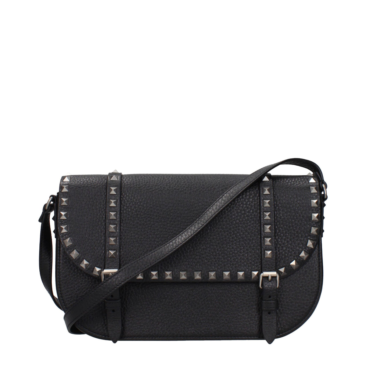 Valentino Garavani Schwarze Leder Umhängetasche