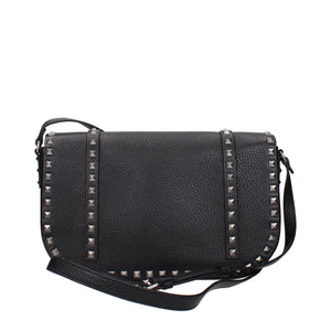 Valentino Garavani Schwarze Leder Umhängetasche