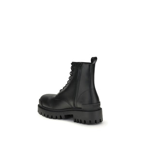 Balenciaga Schwarze Schnürstiefel aus Kalbsleder Bos Taurus