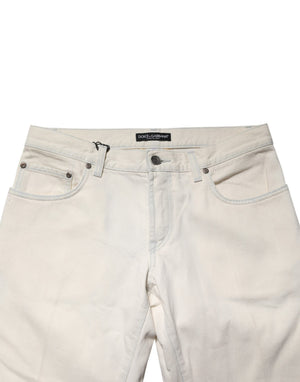 Dolce & Gabbana Weiße Skinny-Jeans aus Baumwolle für Herren