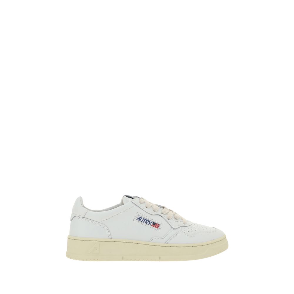 Autry Weiße Low-Top-Sneaker aus Kalbsleder Bos Taurus