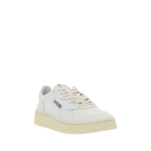 Autry Weiße Low-Top-Sneaker aus Kalbsleder Bos Taurus
