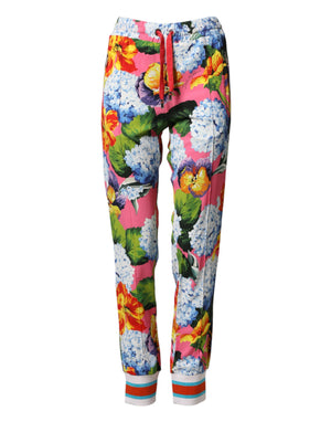 Dolce & Gabbana Bunte Jogginghose mit Blumenmuster und Mid Waist
