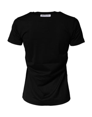 Dolce & Gabbana Schwarzes T-Shirt mit Rundhalsausschnitt und kurzem Ärmel