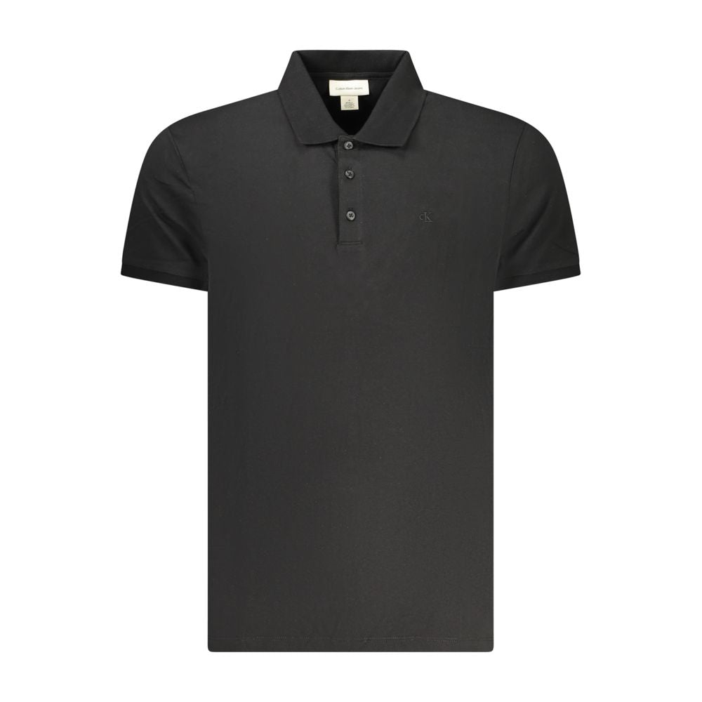 Black Cotton Men Polo Shirt