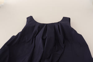 P.A.R.O.S.H. Marineblaue ärmellose Rundhals-Meerjungfrauen-Langkleid