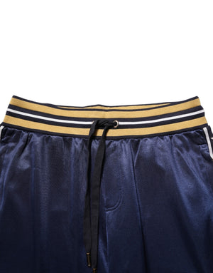 Dolce & Gabbana Blaue Nylon-Jogginghose mit mittelhohem Bund