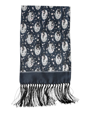 Dolce & Gabbana Marineblauer Seidenhalstuch-Schal für Herren