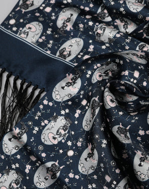 Dolce & Gabbana Marineblauer Seidenhalstuch-Schal für Herren