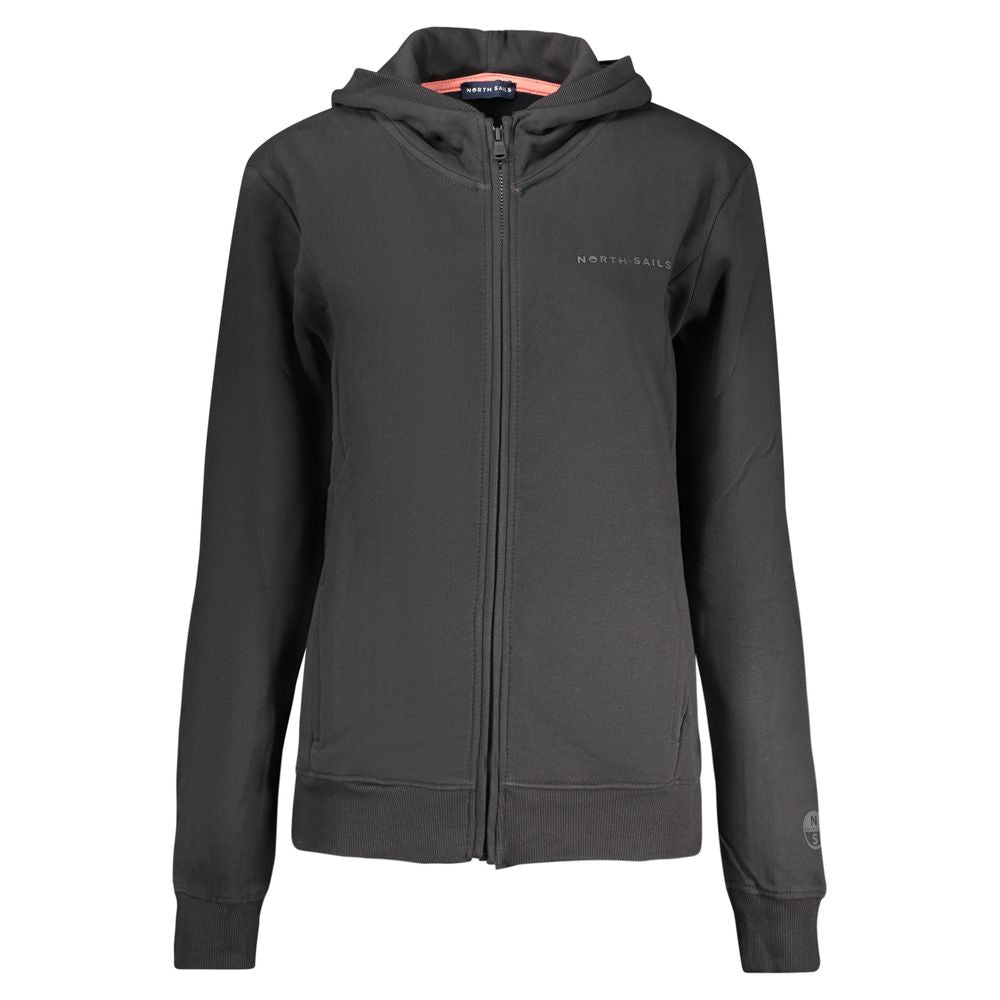 North Sails Schwarzer Baumwoll-Kapuzenpullover für Damen