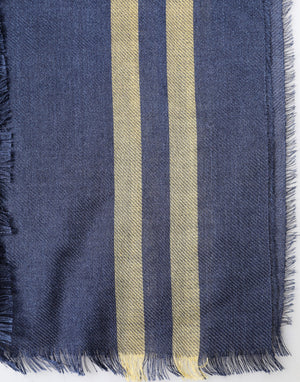 Dolce & Gabbana Blauer Kaschmir-Nackenwickel-Schal mit Fransen