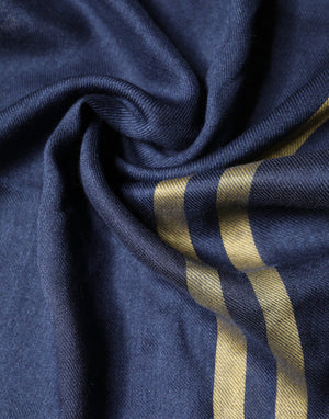 Dolce & Gabbana Blauer Kaschmir-Nackenwickel-Schal mit Fransen