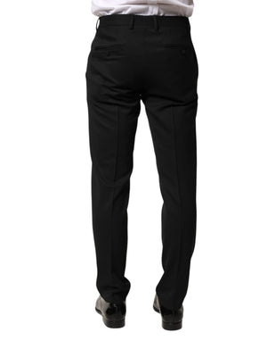 Dolce & Gabbana Schwarze Wollhose für Herren mit mittlerer Taille