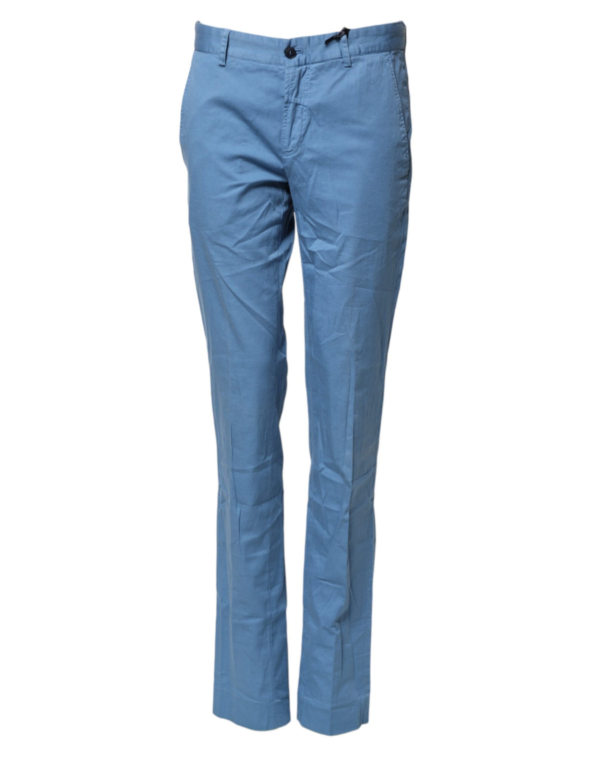 Daniele Alessandrini Blaue Baumwoll-Jeans für Herren, gerade geschnitten, mittelhoher Bund
