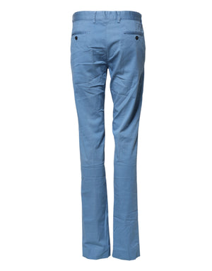 Daniele Alessandrini Blaue Baumwoll-Jeans für Herren, gerade geschnitten, mittelhoher Bund