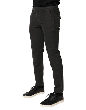 Maison Clochard Dunkelgraue Baumwoll Skinny Jeans für Herren mit mittlerer Leibhöhe