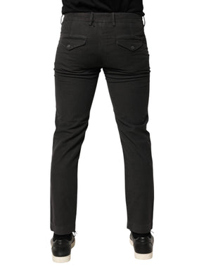 Maison Clochard Dunkelgraue Baumwoll Skinny Jeans für Herren mit mittlerer Leibhöhe