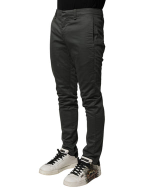 Dondup Dunkelgraue Baumwoll Chino-Hose für Herren, Mid Waist, Skinny Fit
