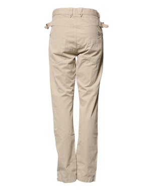 Daniele Alessandrini Beige Baumwoll-Jeans für Herren mit geradem Bein und mittlerer Leibhöhe