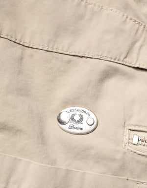 Daniele Alessandrini Beige Baumwoll-Jeans für Herren mit geradem Bein und mittlerer Leibhöhe