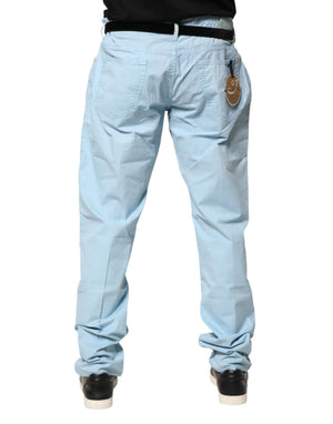 Jacob Cohen Hellblaue gerade geschnittene Herren-Jeans aus Baumwolle