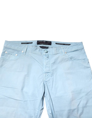 Jacob Cohen Hellblaue gerade geschnittene Herren-Jeans aus Baumwolle