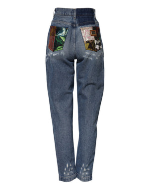 Dolce & Gabbana Blaue AMBER Denim Jeans aus Baumwolle mit Used-Look