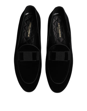 Dolce & Gabbana Schwarze Samt-Slipper Loafer für Herren – Elegantes Schuhwerk