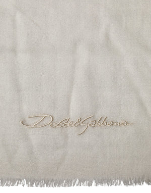 Dolce & Gabbana Weißer Kaschmir-Strick-Schal für den Hals