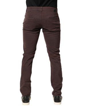 Daniele Alessandrini Braune Baumwoll-Skinny-Jeans für Herren mit mittlerer Leibhöhe