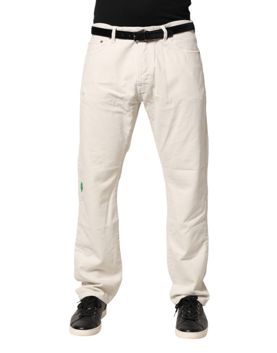 President's Weiße gerade Jeans aus Baumwolle mit mittlerer Taille für Herren