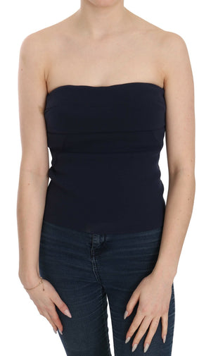 Costume National Trägerlose Carmenbluse mit Reißverschluss hinten