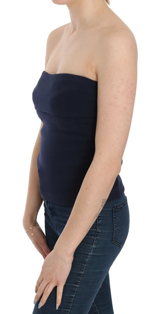 Costume National Trägerlose Carmenbluse mit Reißverschluss hinten