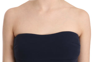Costume National Trägerlose Carmenbluse mit Reißverschluss hinten